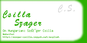 csilla szager business card